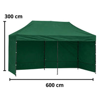 Faltpavillon 3x6m Partyzelt Gartenzelt Verkaufszelt Marktzelt Grün UV