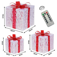 LED Geschenkboxen 3er Set Beleuchtete Dekoboxen Batteriebetrieben