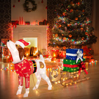 LED Hund Schlitten Geschenkboxen Weihnachtsdekoration Beleuchtung Dekoration