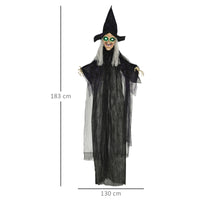 Halloween Hexe Dekoration Bewegungssensor Sound LED Lichter Figur