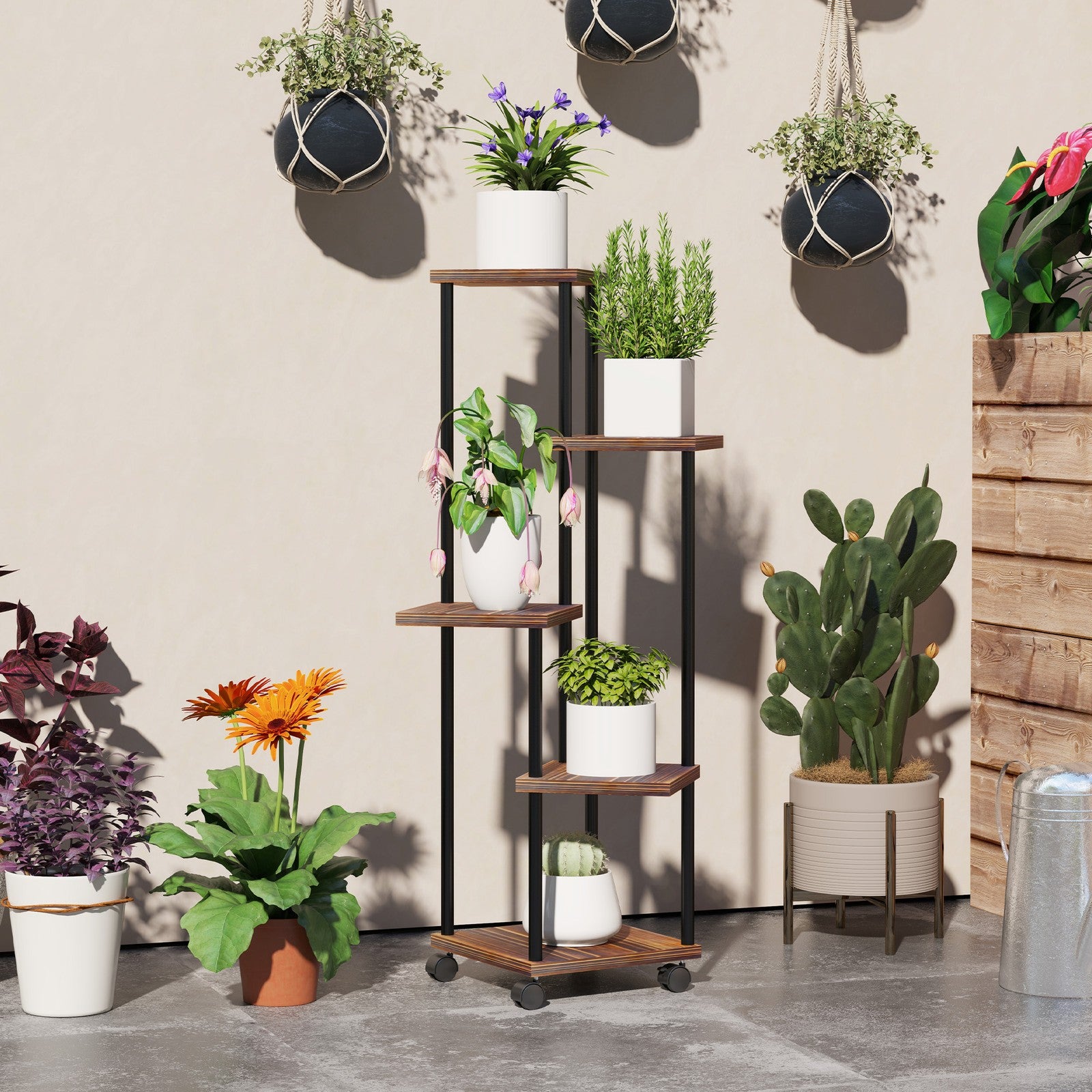 5-Etagen Pflanzenständer Blumenständer Pflanzenregal Regal