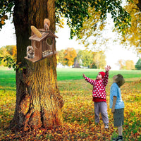 Eichhörnchen Futterhaus Holz Wetterfest Futterstation Nussspender