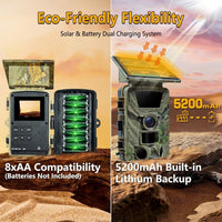 4K Solar Wildkamera 60MP WLAN Handyübertragung IP66 Nachtsicht 120°