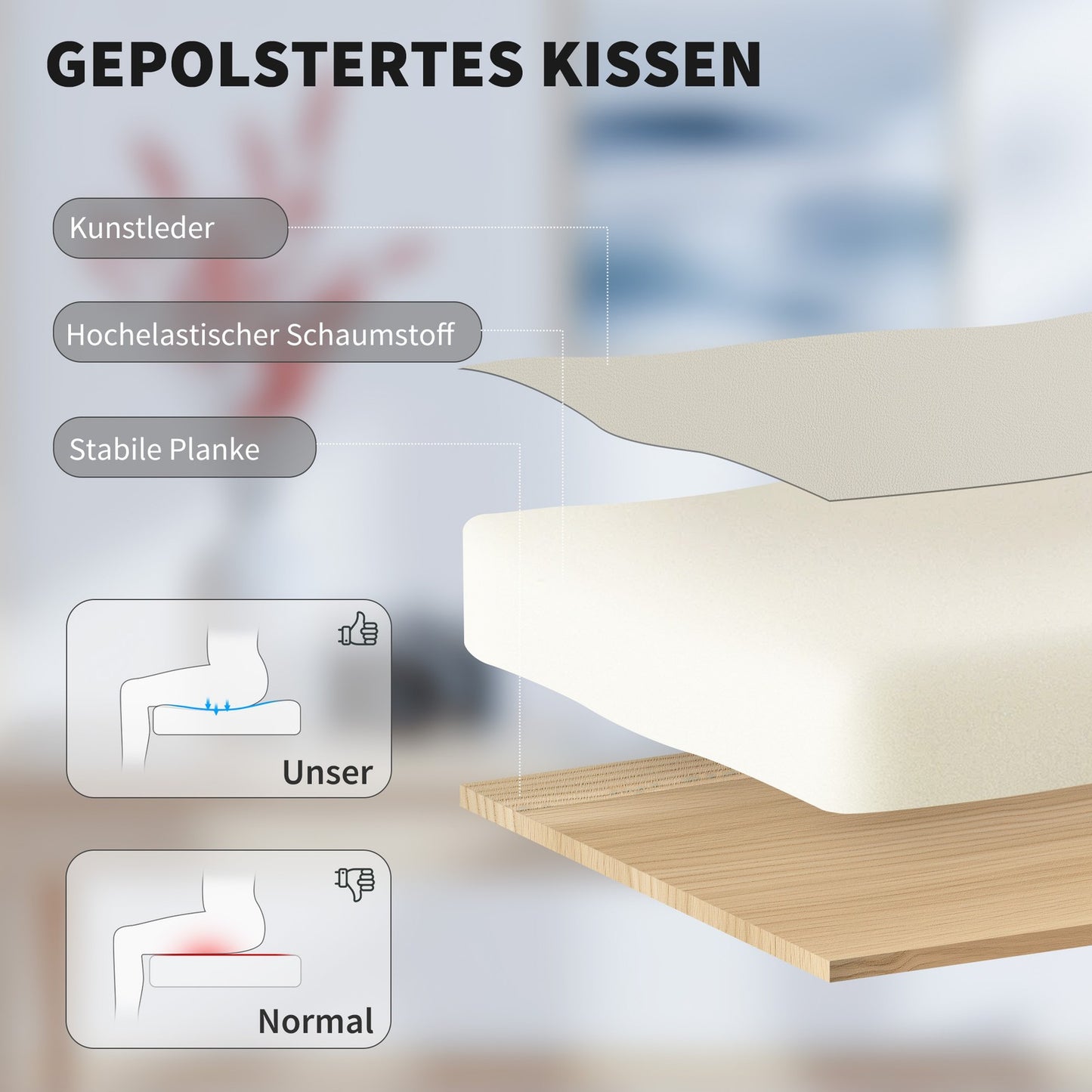 Ergonomischer Bürostuhl Schreibtischstuhl Verstellbar Fußstütze 120kg