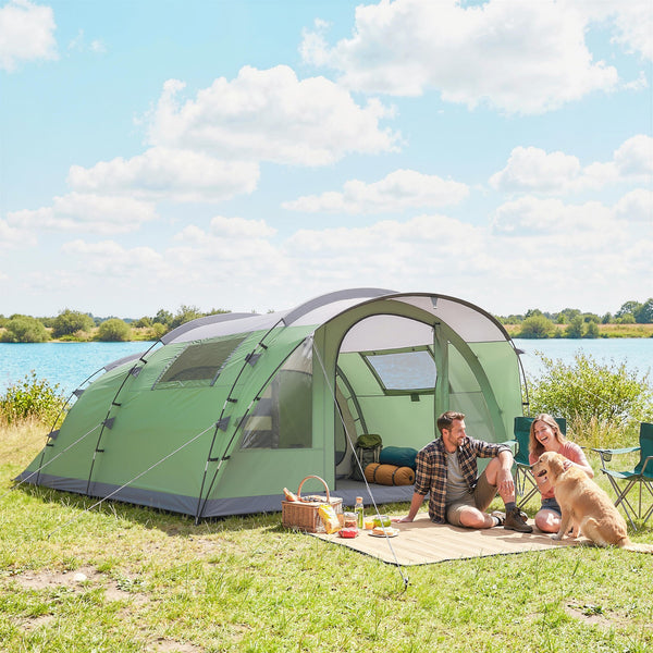 Tunnelzelt 5 Personen Familienzelt Campingzelt Outdoor Zelt 196cm