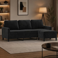 3-Sitzer Sofa Couch Polstersofa 198cm Hocker Wohnzimmer