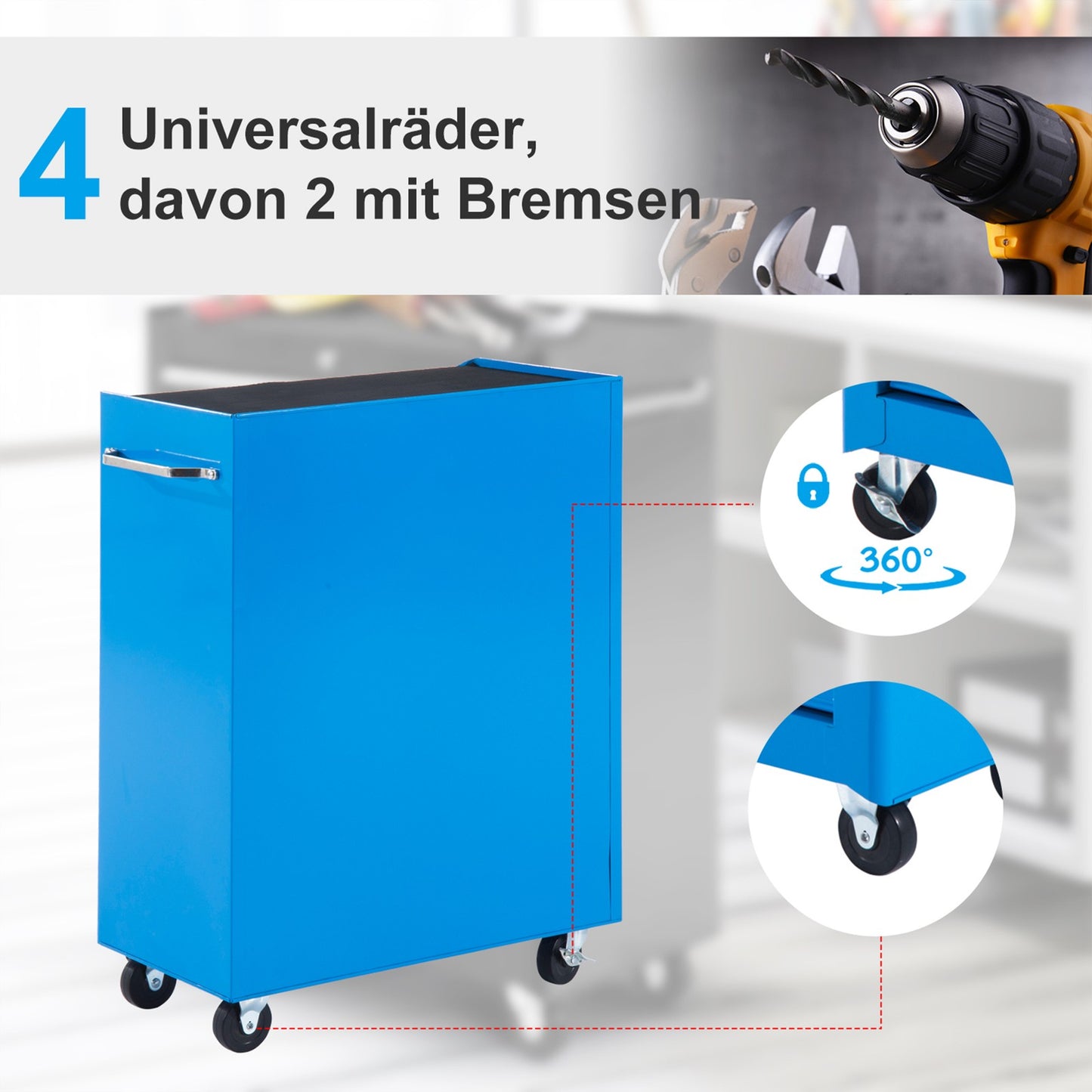 Werkstattwagen Bewegbar Stahl 61x33x82cm Wagen Werkstatt