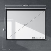 Beamer Leinwand Elektrisch 171x130cm Fernbedienung 4:3 Format
