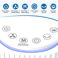 Turmventilator Fernbedienung 60W Touch Timer Oszillierend 90cm Weiss