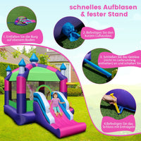 Hüpfburg Aufblasbar Sonnendach Rutsche Springburg Kinder Spielburg