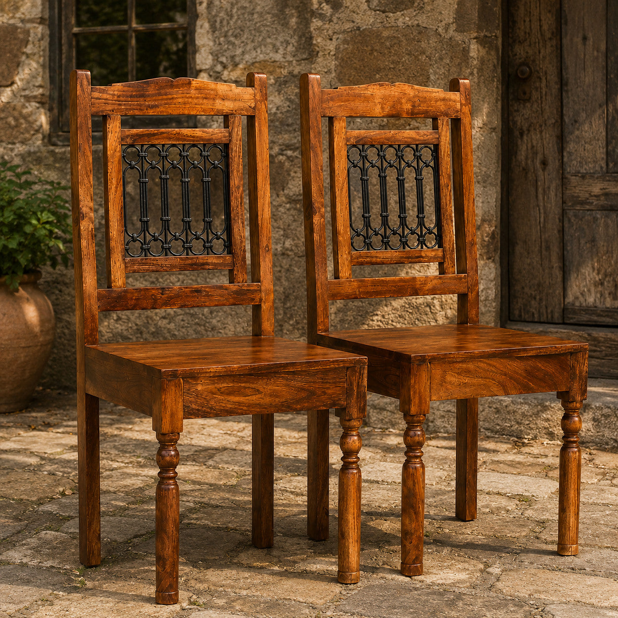 2er Set Esszimmerstühle Massivholz Antik Esszimmer Stuhl Möbel