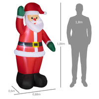 Aufblasbarer Weihnachtsmann 184cm LED Beleuchtung Gartendekoration