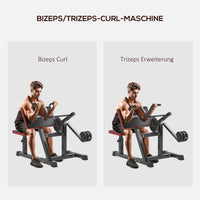 Bizeps Trizeps Curl Maschine Beinstrecker 5-fach Verstellbar Kunstleder