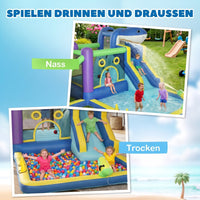 Hüpfburg 8in1 Aufblasbar Wasserpark Planschbecken Outdoor Spielgeräte