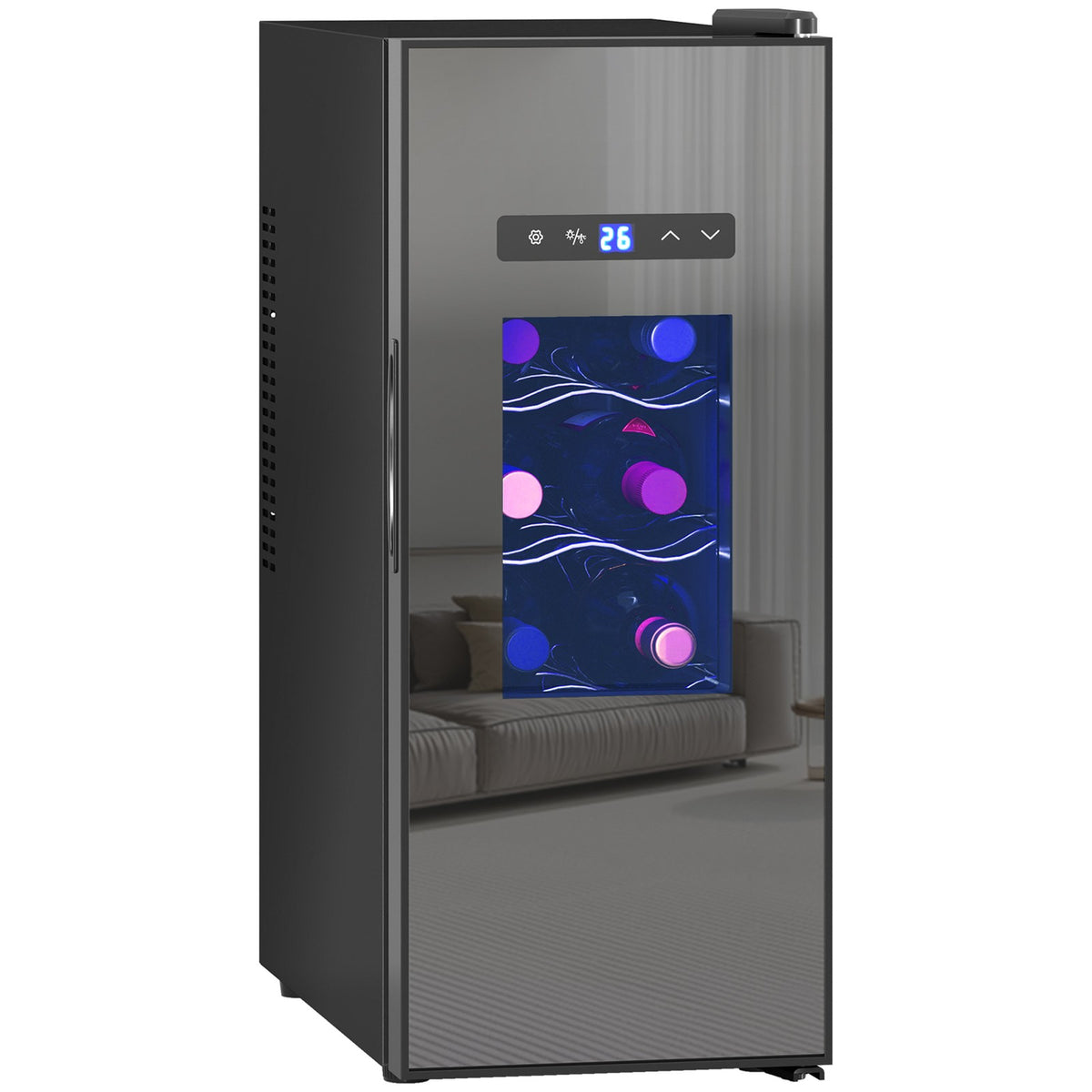 Weinkühlschrank 12 Flaschen 30L LED Getränkekühlschrank Getränke Kühlschrank