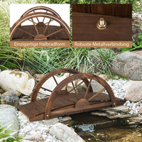 Gartenbrücke Holzbrücke Teichbrücke Zierbrücke 101x48x38cm Geländer