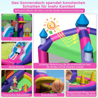 Hüpfburg Aufblasbar Sonnendach Rutsche Springburg Kinder Spielburg