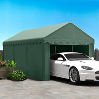 Carport 3x6 m Zeltgarage Rolltüren Seitenwände abnehmbar UV-Schutz