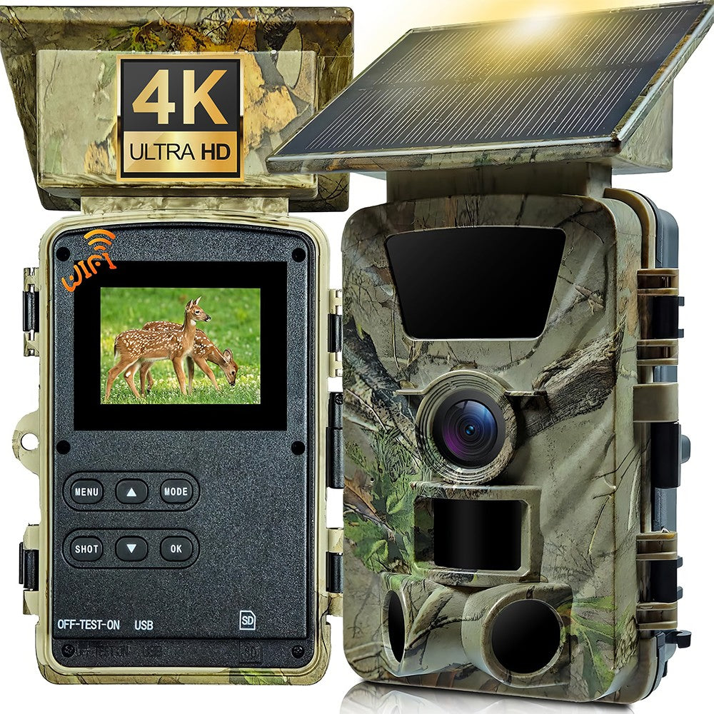 4K Solar Wildkamera 60MP WLAN Handyübertragung IP66 Nachtsicht 120°