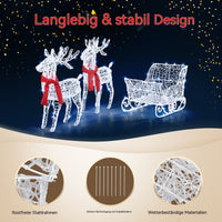 Rentier Schlitten Weihnachtsdeko LED Dekoration Beleuchtet 73cm