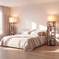 172cm Stehleuchte Regal E27 Standleuchte Bücherregal Stehlampe Ablage