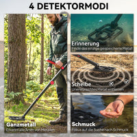 Metalldetektor Faltbar Metallsuchgerät Metallsuche Detektor Suchgerät Wasserfest
