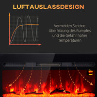Elektrokamin 1800W Wandmontage Fernbedienung Timer Flammeneffekt 91cm