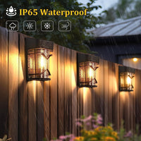 4x LED Solarleuchten Außen Wandlampe Gartenlampe Beleuchtung