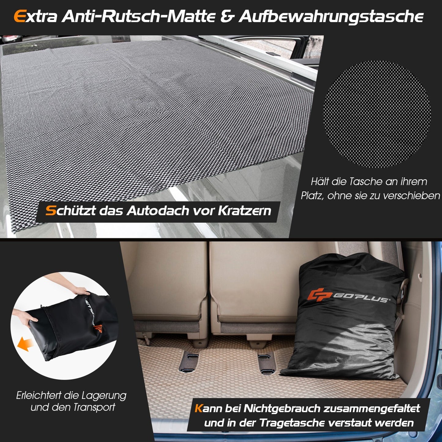 600 L Dachbox Dachkoffer Faltbar Aufbewahrungsbox Dachtasche 132x100x43 cm