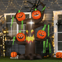 Halloween Aufblasbarer Spukbaum Kürbis Deko Figur LED Beleuchtung