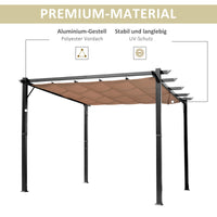 Pergola Pavillon einstellbares Stoffdach 3x4m Aluminium Terrassenüberdachung