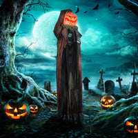 Halloween Animatronic Totenkopf Kürbis Deko Sensenmann Sound