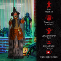 Halloween Animatronic Hexe Zaubertrank Deko 183cm Beweglich