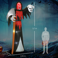 Halloween Dekoration Sensenmann LED Beleuchtung Luftfigur Garten