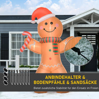 Selbstaufblasender Lebkuchenmann 240cm LED Beleuchtung Gebläse Weihnachten