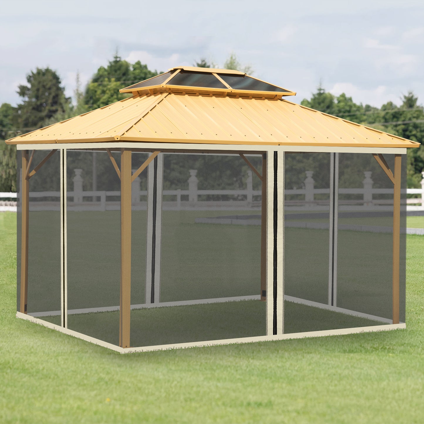 Ersatz-Netzvorhang 3x4m Gartenpavillons Fliegennetz Moskitonetz Polyester