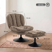 Loungesessel Hocker 360° Höhenverstellbar Sessel Möbel