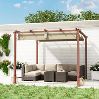 3x3m Garten-Pergola Terrassendach Aluminium verstellbar UPF30 Sonnenschutz