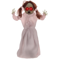Halloween Horrorpuppe 76cm Deko Soundeffekte Bewegungssensor Leuchtaugen