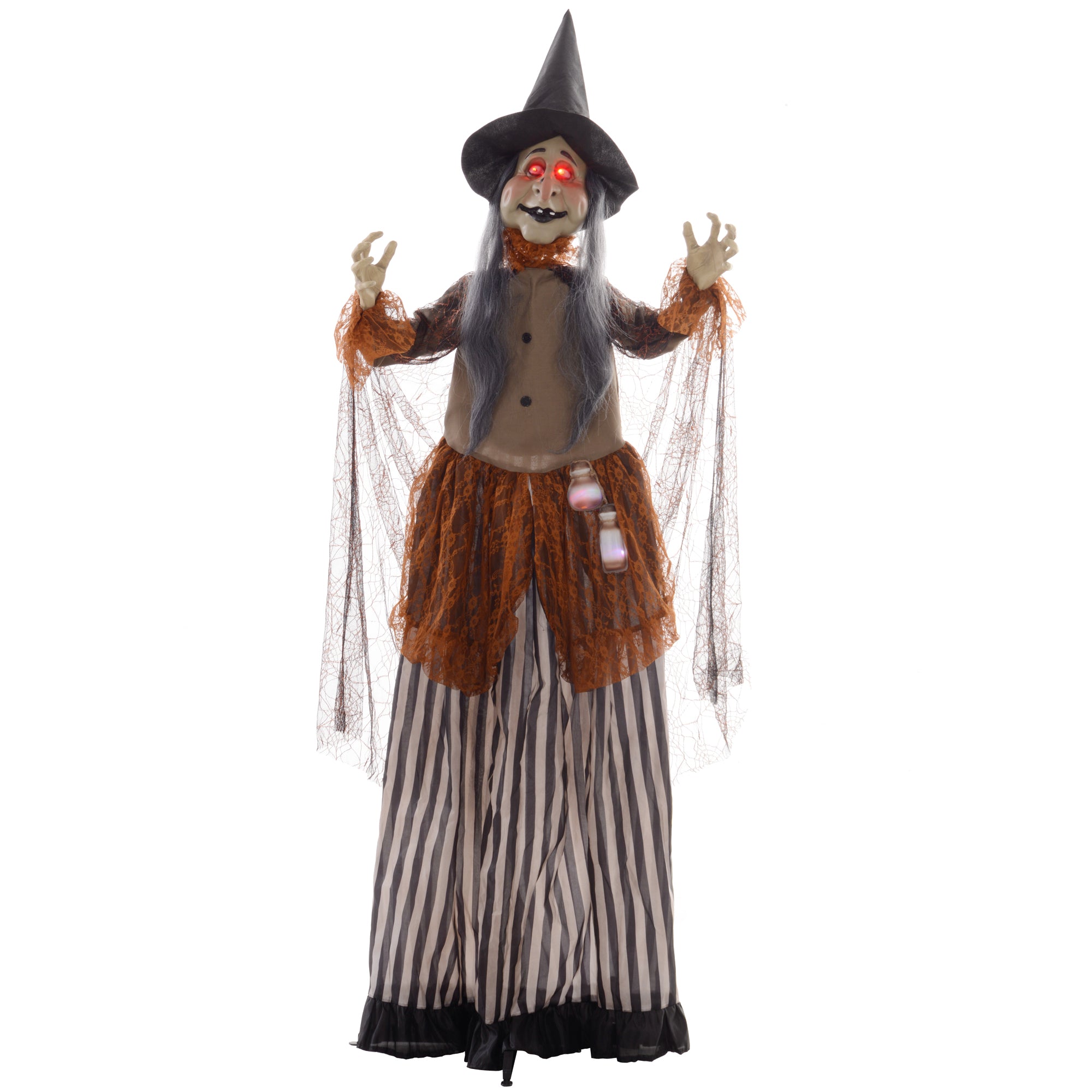 Halloween Animatronic Hexe Zaubertrank Deko 183cm Beweglich