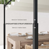 Garten-Pergola 3x3m ausziehbares Dach Magnetpad UPF30+ Pavillon Cremeweiß