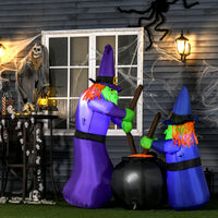 Halloween Aufblasbare Hexe Hexenkessel LED Beleuchtung Halloween Deko
