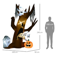 Halloween Deko Geisterbaum 240cm Selbstaufblasend LED Beleuchtung