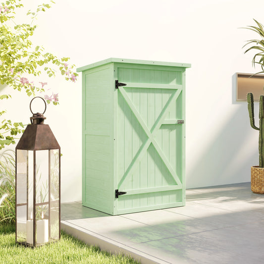 Gartenschrank Holz Abschließbar Geräteschuppen Pultdach 75x56x115cm