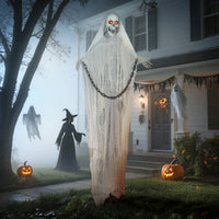 Halloween Deko Sensenmann 183cm Animiert Sprechend Leuchtende Augen Sound