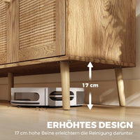 Rattan Sideboard 4 Türen Küchenbuffet Kommode Möbel
