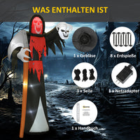 Halloween Dekoration Sensenmann LED Beleuchtung Luftfigur Garten