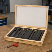 Drehmeißelsatz 7tlg HM Wendeplatten Drehbank Drehmaschine Holzbox