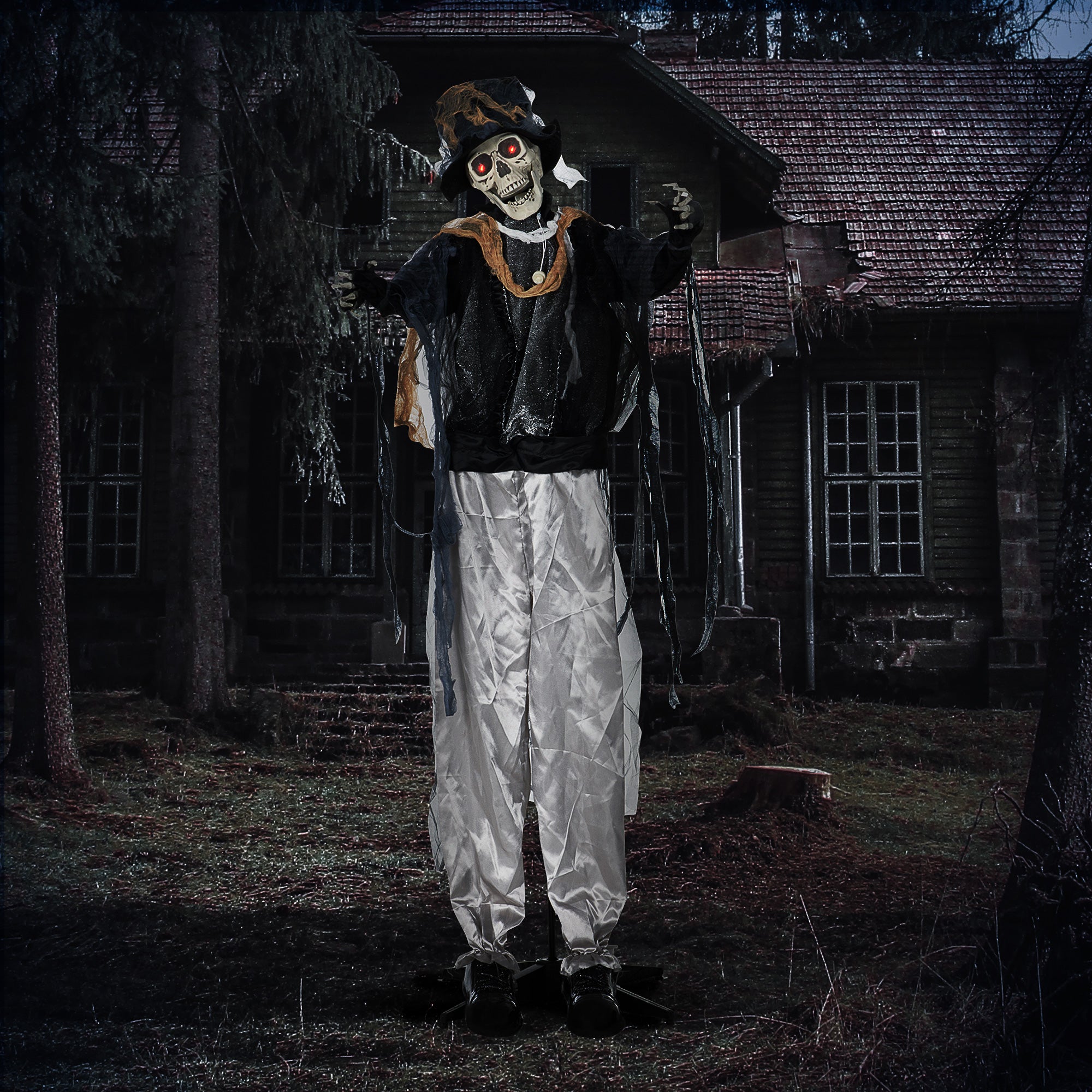 Halloween Geist 178cm Bewegungssensor LED-Lichter Soundfunktion Dekoration