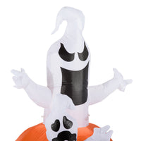 Halloween Aufblasbarer Kürbis Geist Gespenst Deko Figur LED 120x120x180cm